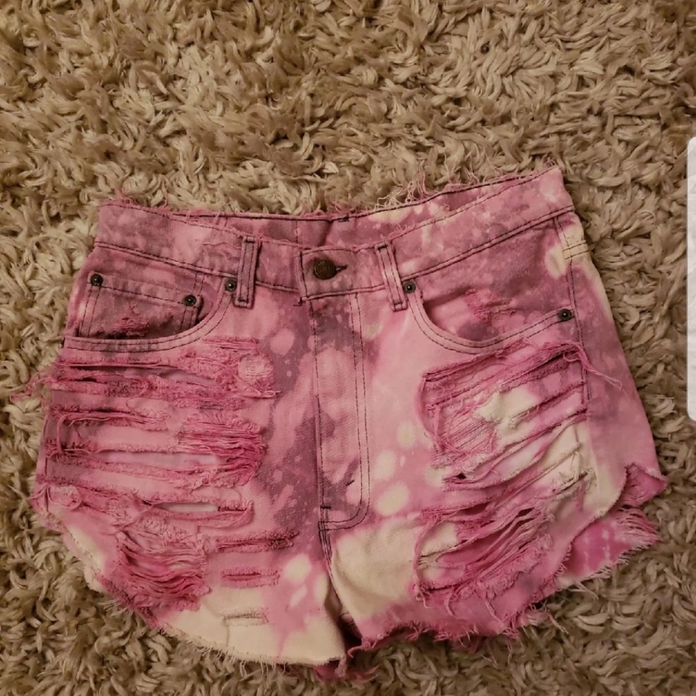 Pink high rise shorts